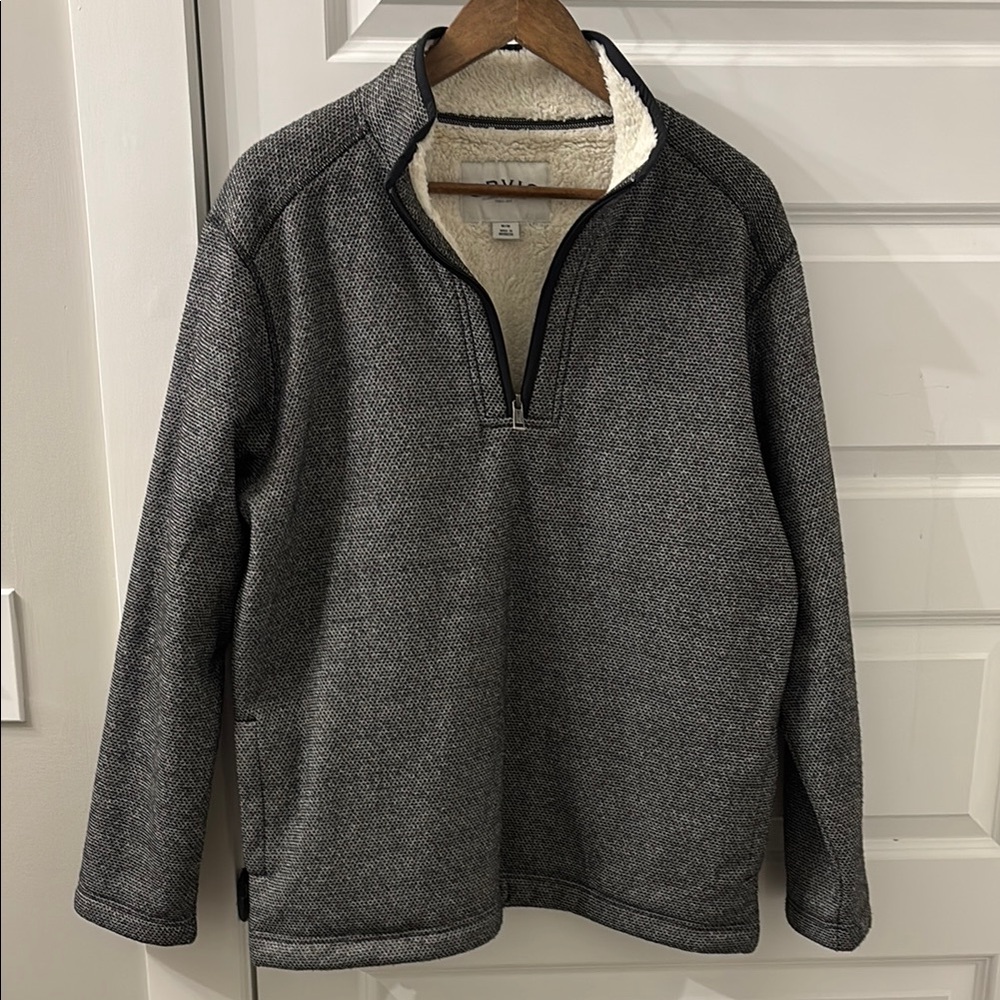 Orvis Gray Zip Up Sweater Warm Fleece Pull Over